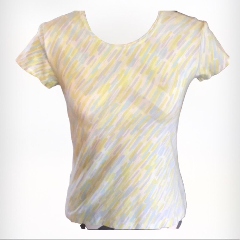 Talbots Small Top Lime, Lilac, Off White